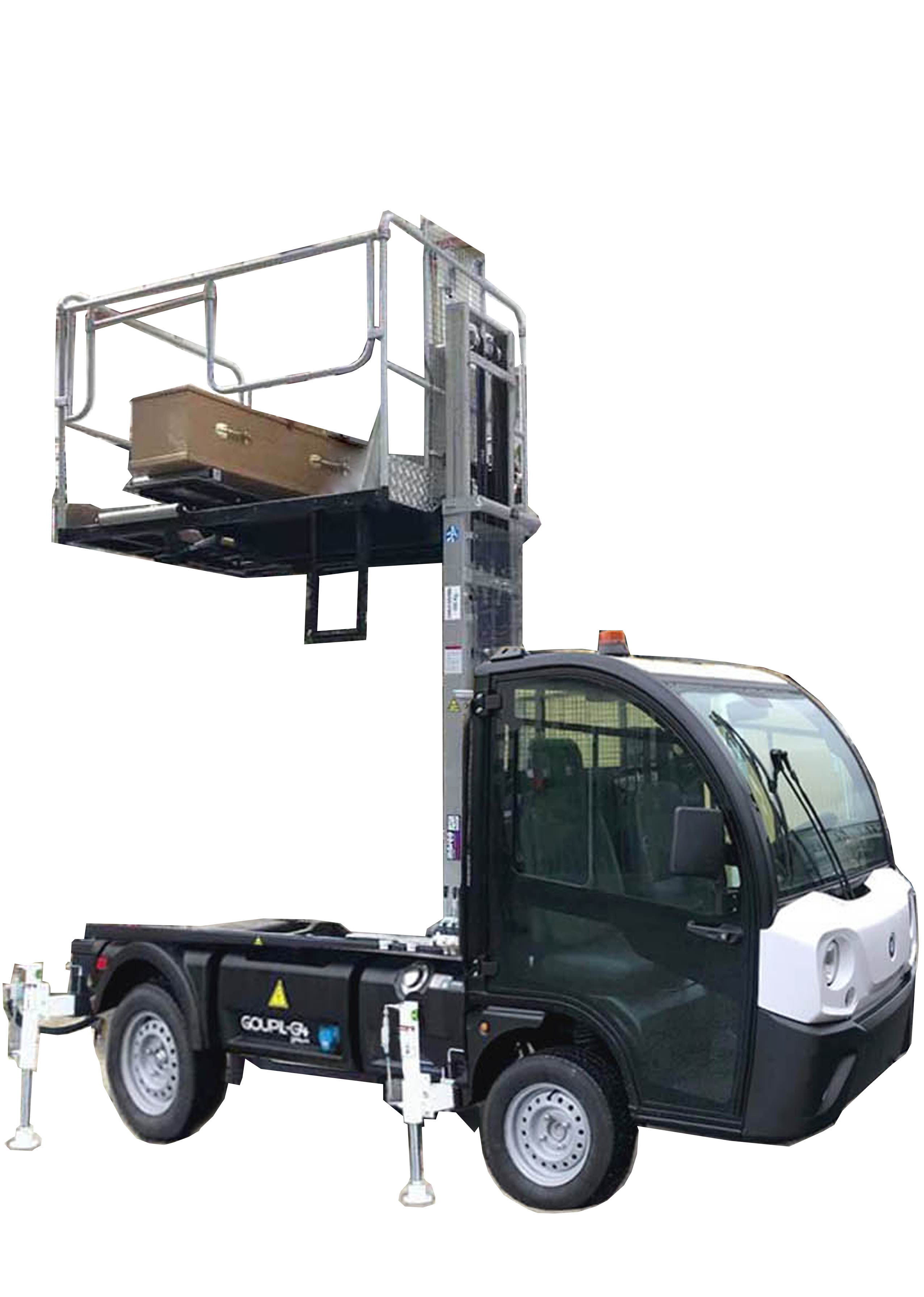 Pequeño vehiculo electrico con maniobras lentas y progresivas realizadas a través de su placa electrónica que aumenta la autonomía, todo un grande en sus máximos competidores, Marco Taller ofrece a sus clientes el mejor vehiculo portafertros versatil, rapido, con una gran estabilidad y elevación hasta 6m Varias versiones.......